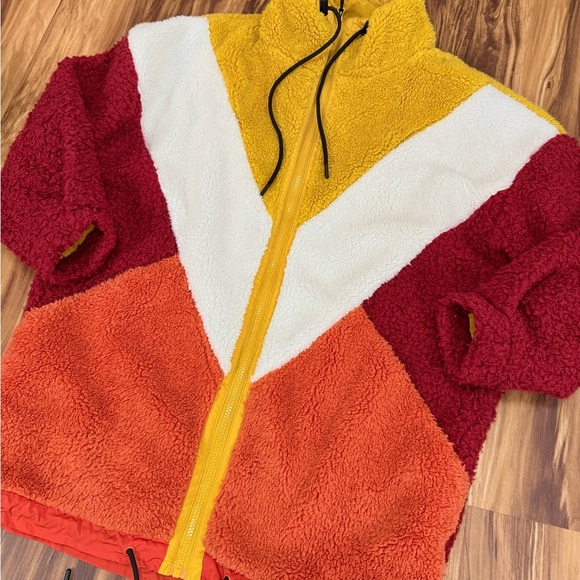 Urban Outfitters Power Parka Colorblock Teddy Jacket - Picture 4 of 6